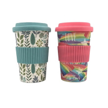 Wheat straw coffee cup corn starch PLA degradable reusable cup